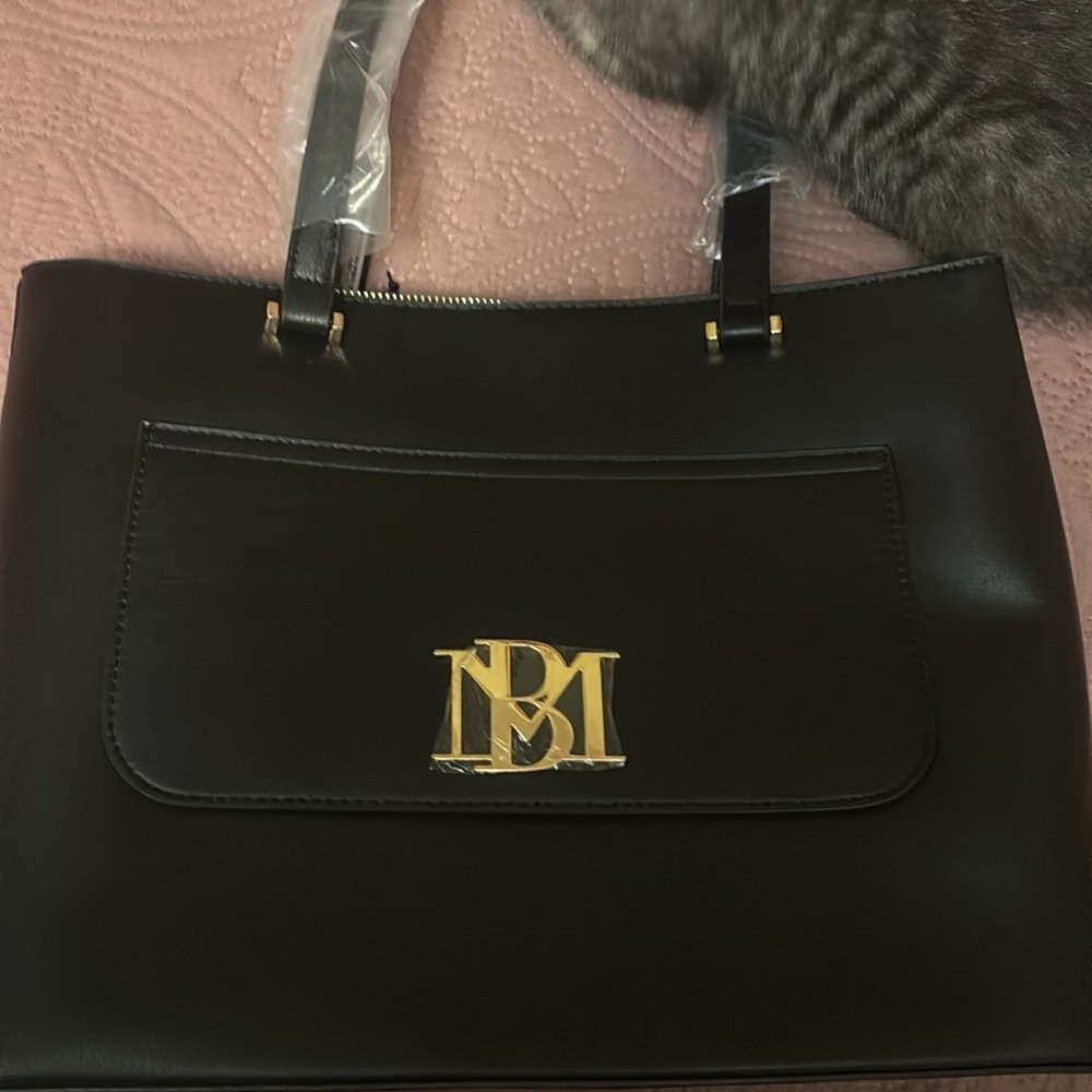 Badgley Mischka Black Structured Tote for Formal Occasions